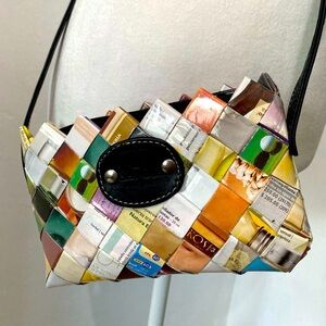 Savoia -Unique Up Cycled crossbody bag made from recycled materials. Boho